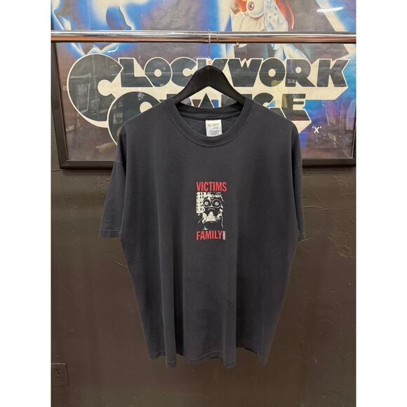 90s Victims Family Vintage Punk Band Screen Stars Tour Tee Shirt Black - Picture 1 of 5